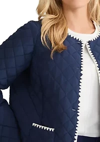 Petite Quilted Jacket with Decorative Stitch