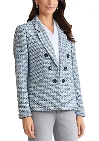 Women's Faux Tweed Double Breasted Jacket