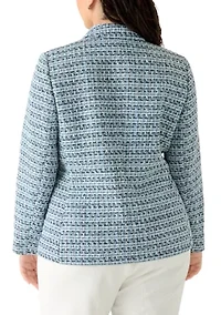 Plus Faux Double Breasted Tweed Jacket