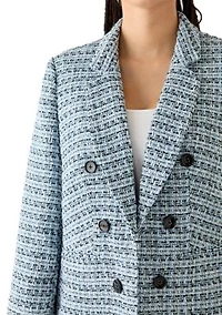 Plus Faux Double Breasted Tweed Jacket
