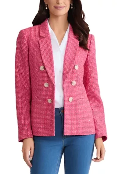 Women's Faux Double Breasted Tweed Jacket