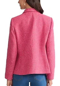 Women's Faux Double Breasted Tweed Jacket