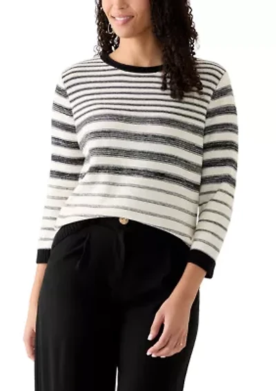 Women's Mixed Stripe Crew Neck Sweater