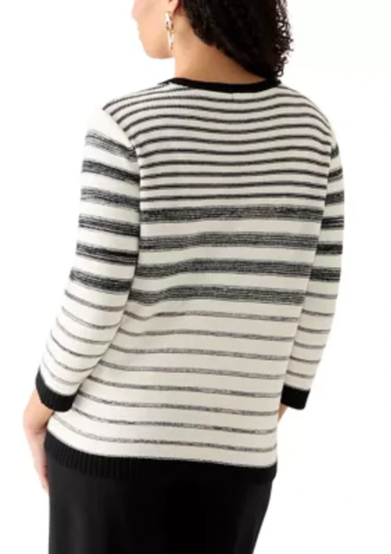 Women's Mixed Stripe Crew Neck Sweater