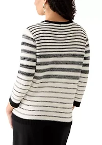 Women's Mixed Stripe Crew Neck Sweater