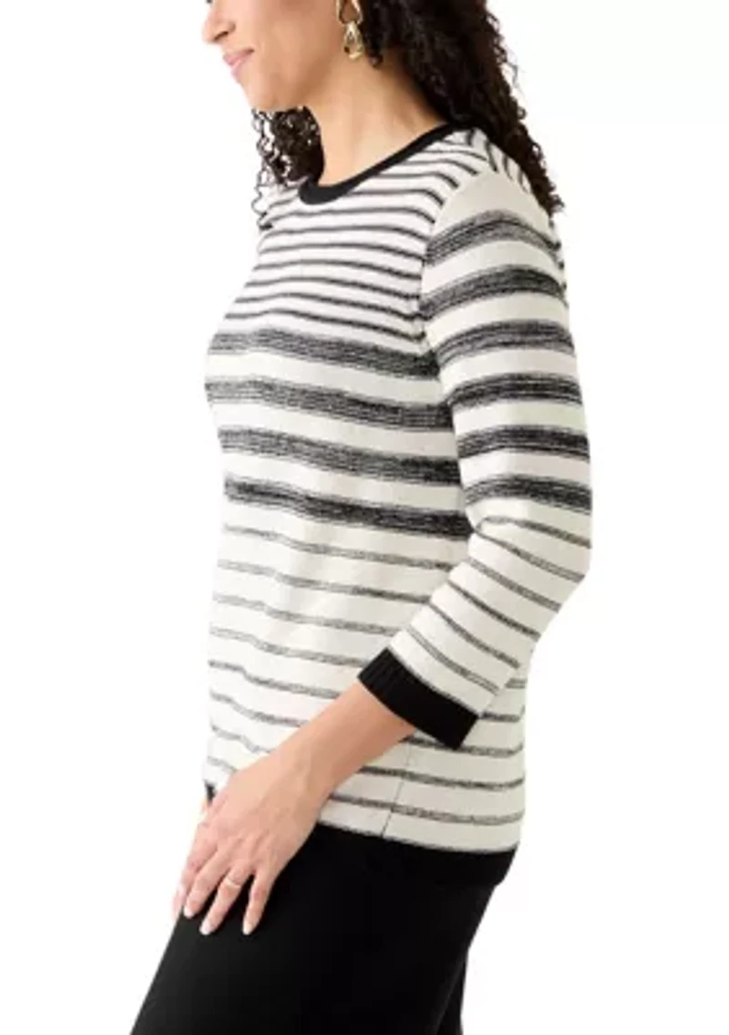 Women's Mixed Stripe Crew Neck Sweater