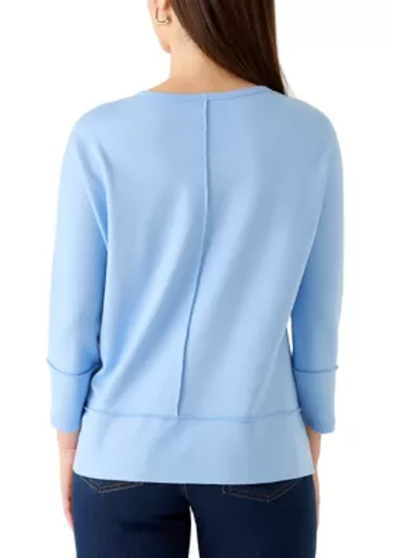 Petite 3/4 Dolman Sleeve Top