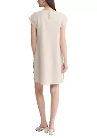 Women's Short Sleeve Button Down Linen Dress