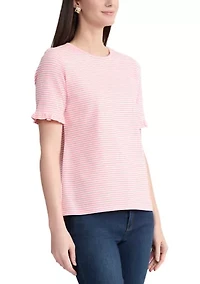 Women's Elbow Ruffle Sleeve T-Shirt