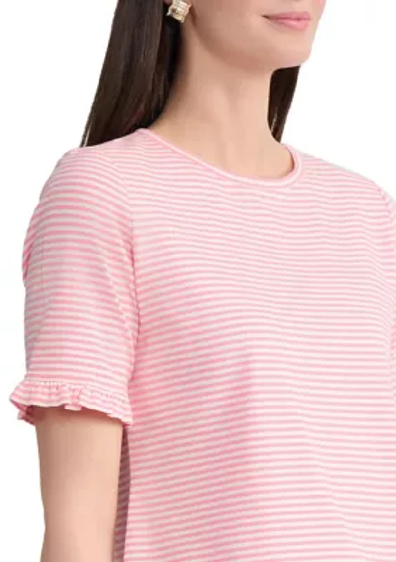 Women's Elbow Ruffle Sleeve T-Shirt