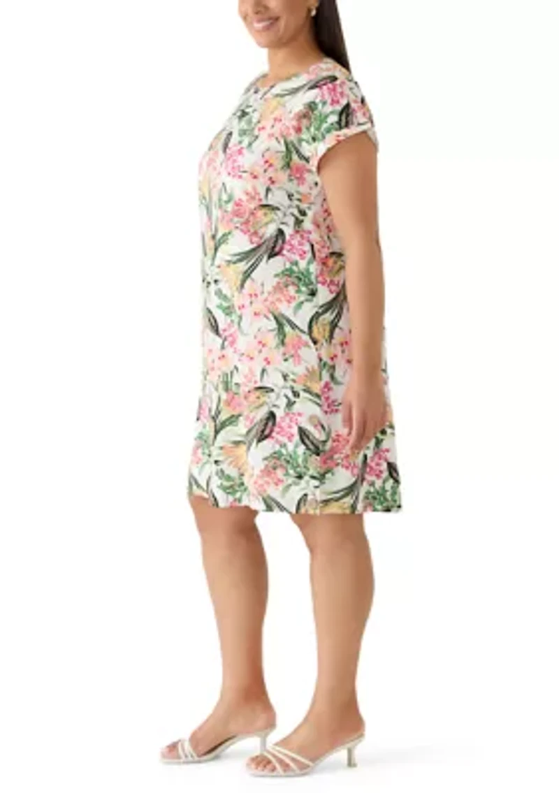 Plus Printed Swing Dress