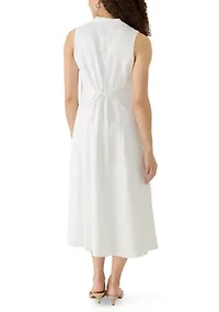 Petite Sleeveless Linen Midi Shirtdress