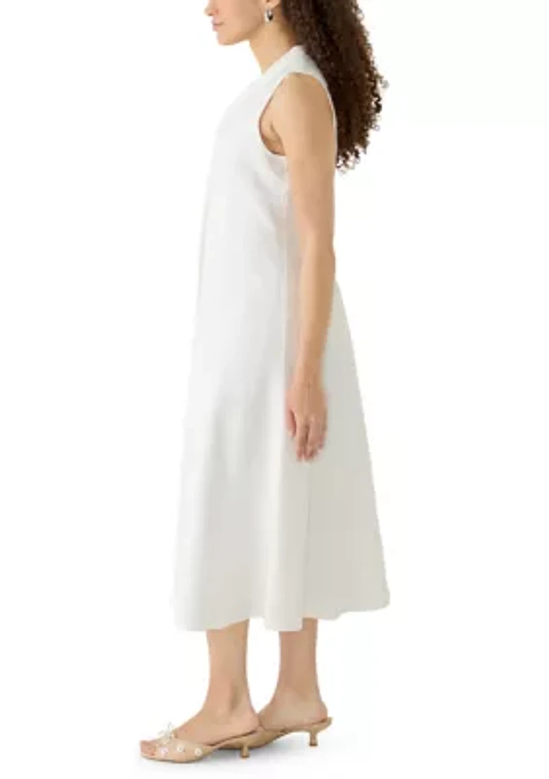 Petite Sleeveless Linen Midi Shirtdress