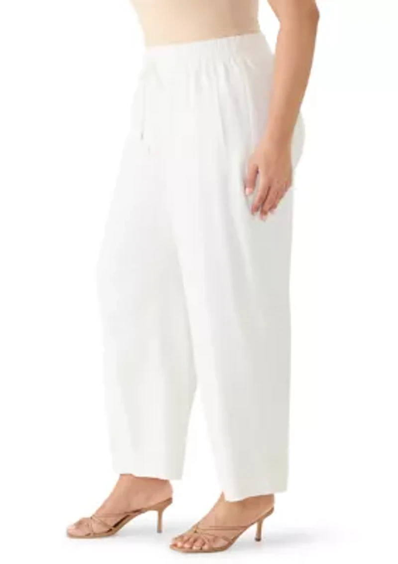 Plus Tie Front Pants