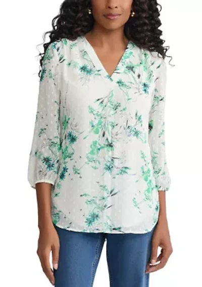 Women's 3/4 Sleeve V-Neck Tunic Top