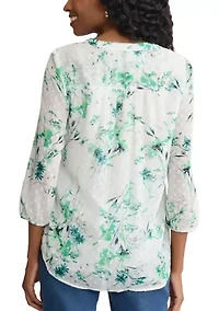 Women's 3/4 Sleeve V-Neck Tunic Top