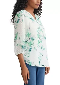 Women's 3/4 Sleeve V-Neck Tunic Top