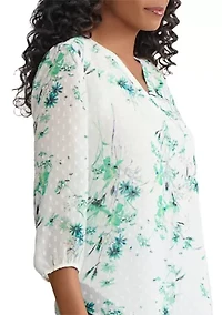 Women's 3/4 Sleeve V-Neck Tunic Top