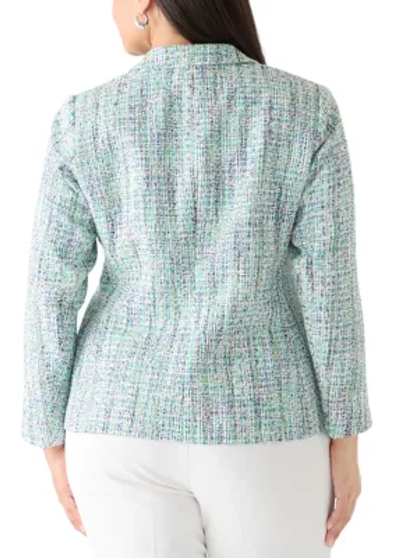 Plus Faux Double Tweed Jacket