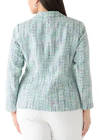 Plus Faux Double Tweed Jacket