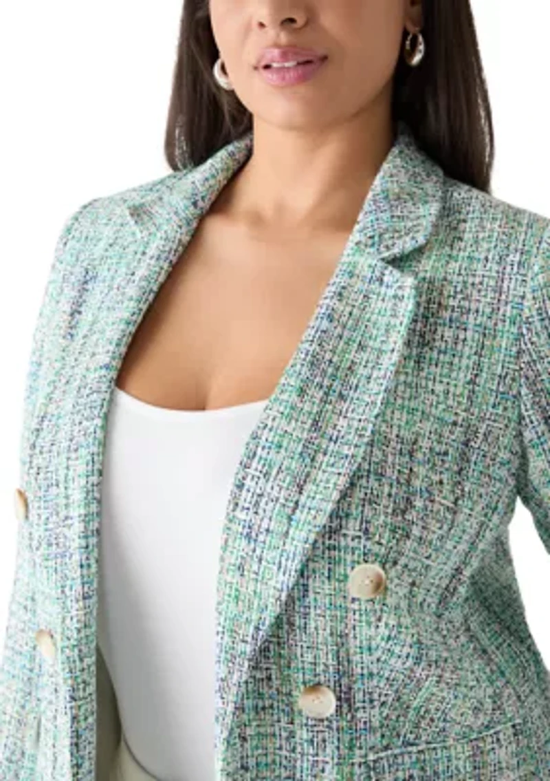 Plus Faux Double Tweed Jacket