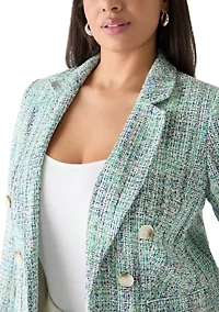 Plus Faux Double Tweed Jacket
