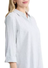 Women's 3/4 Sleeve Button Front Tunic Top