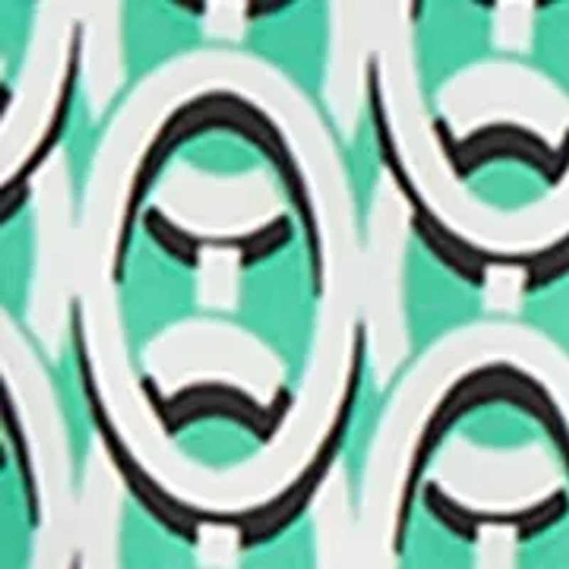 Petite 3/4 Sleeves Bar Keyhole Print Shirt