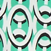 Petite 3/4 Sleeves Bar Keyhole Print Shirt