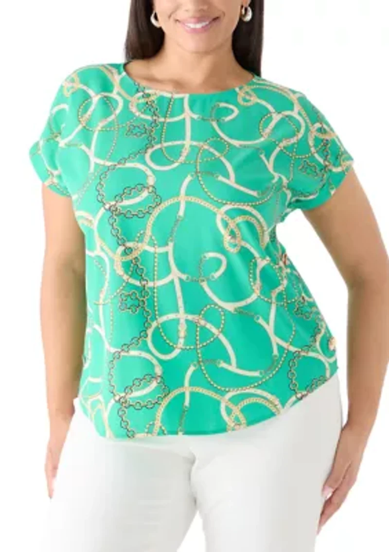 Plus Button Detail Blouse