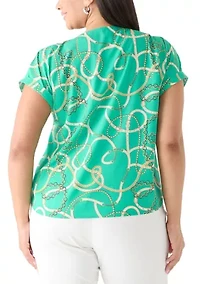 Plus Button Detail Blouse