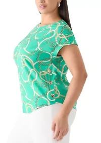 Plus Button Detail Blouse