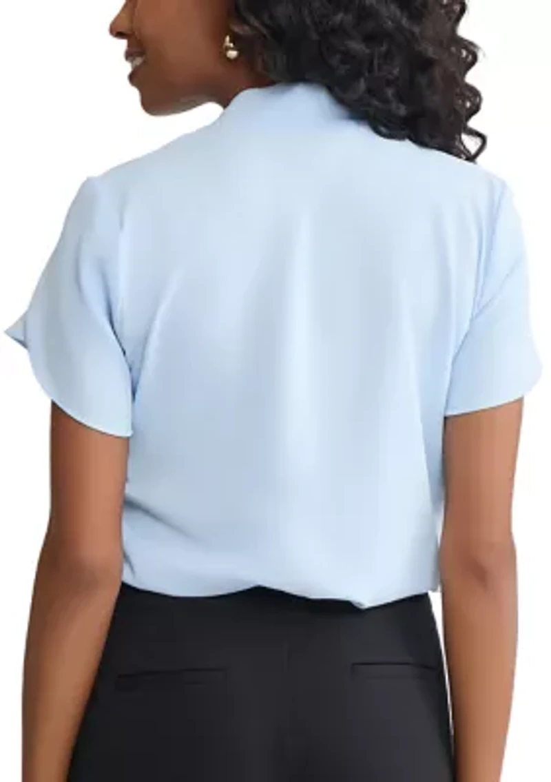 Women's Short Petal Sleeve Blouse