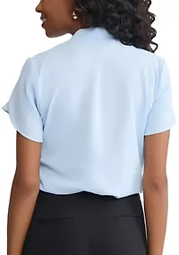 Women's Short Petal Sleeve Blouse