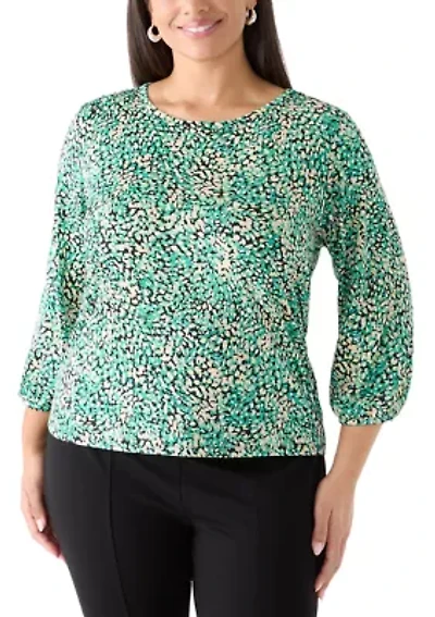 Plus Knit Puff Cuff Top