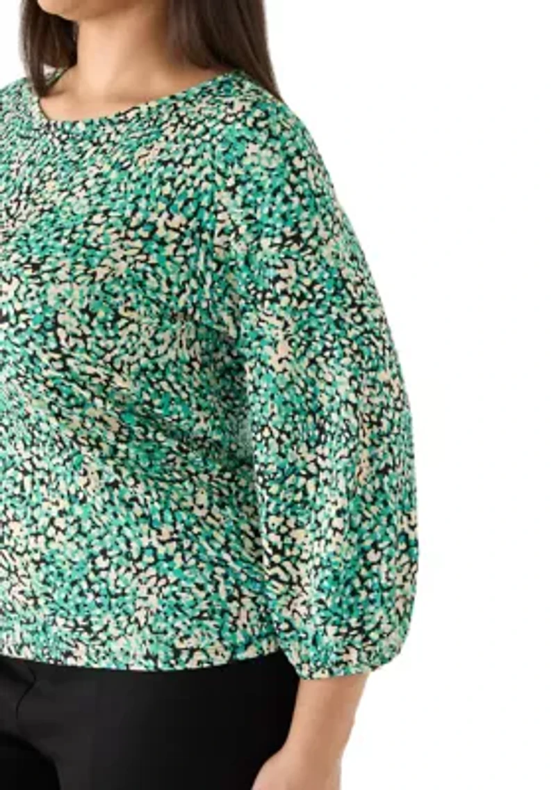 Plus Knit Puff Cuff Top