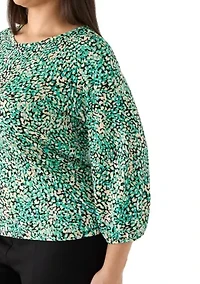 Plus Knit Puff Cuff Top