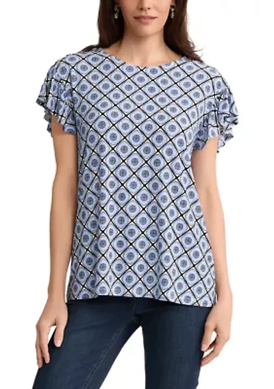Petite Flutter Sleeve Top