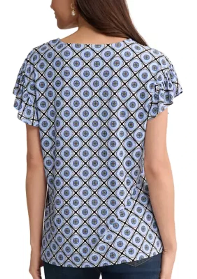 Petite Flutter Sleeve Top