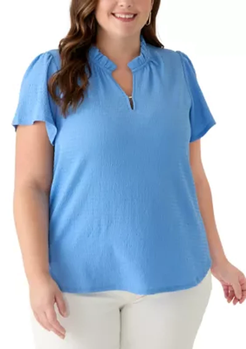 Plus Textured Knit Top