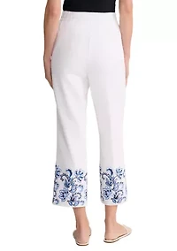 Women's Embroidered Cropped Pants