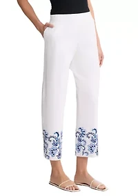 Women's Embroidered Cropped Pants
