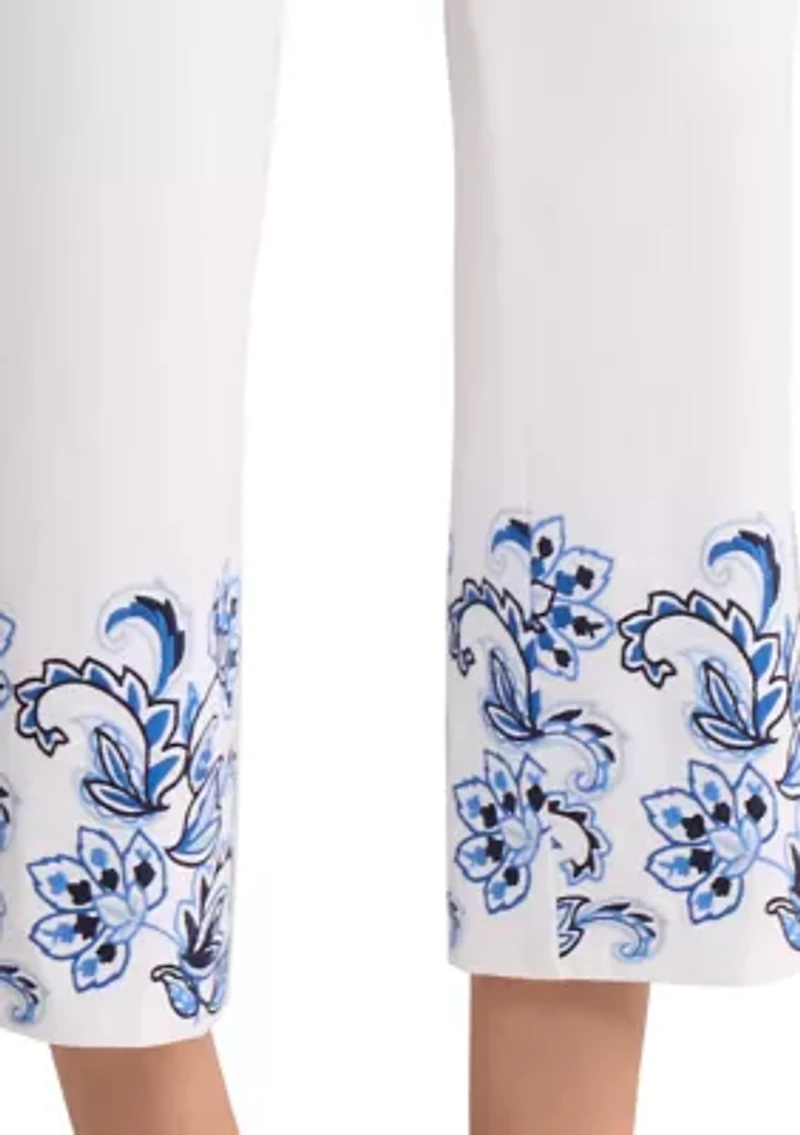 Women's Embroidered Cropped Pants