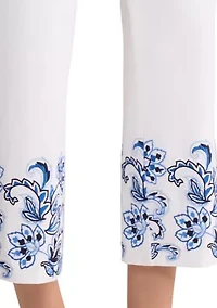 Women's Embroidered Cropped Pants