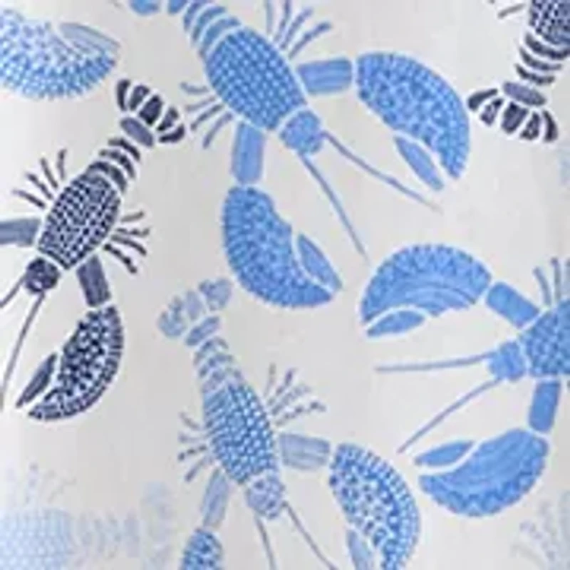 Plus Short Sleeve Linen Lobster Print Dress