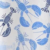Plus Short Sleeve Linen Lobster Print Dress
