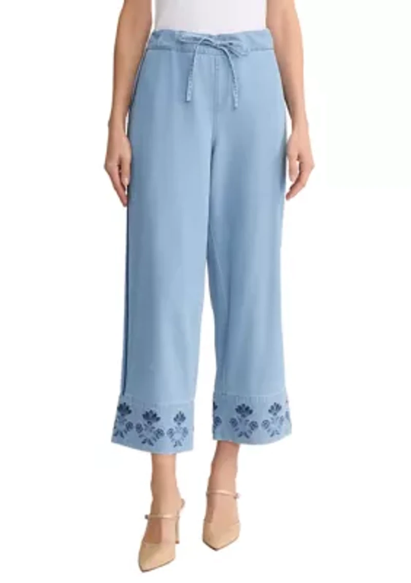 Petite Pull On Tie Waist Pants