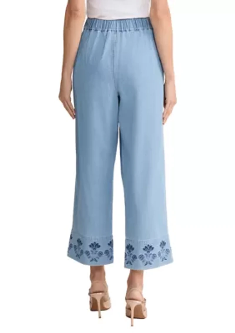 Petite Pull On Tie Waist Pants