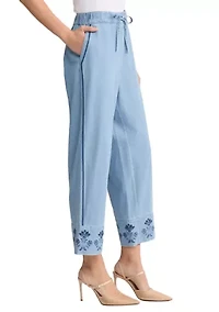 Petite Pull On Tie Waist Pants