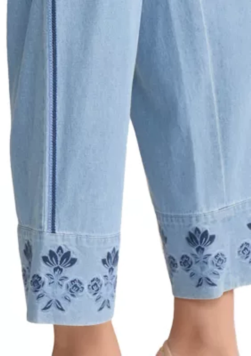 Petite Pull On Tie Waist Pants